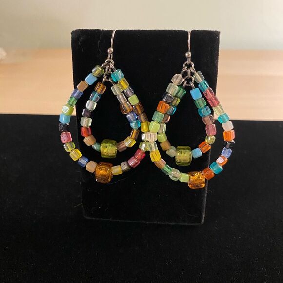 Y2K Multicolored Whimsical Bead Earrings - Picture 1 of 2